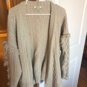 Madewell fringe open sweater